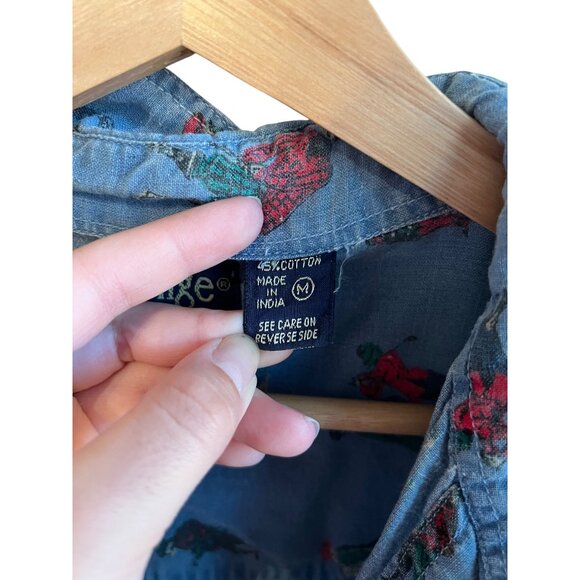 Revenge Golf Print Button Up Short Sleeve Blue Casual Shirt Men's Size M - Picture 5 of 6